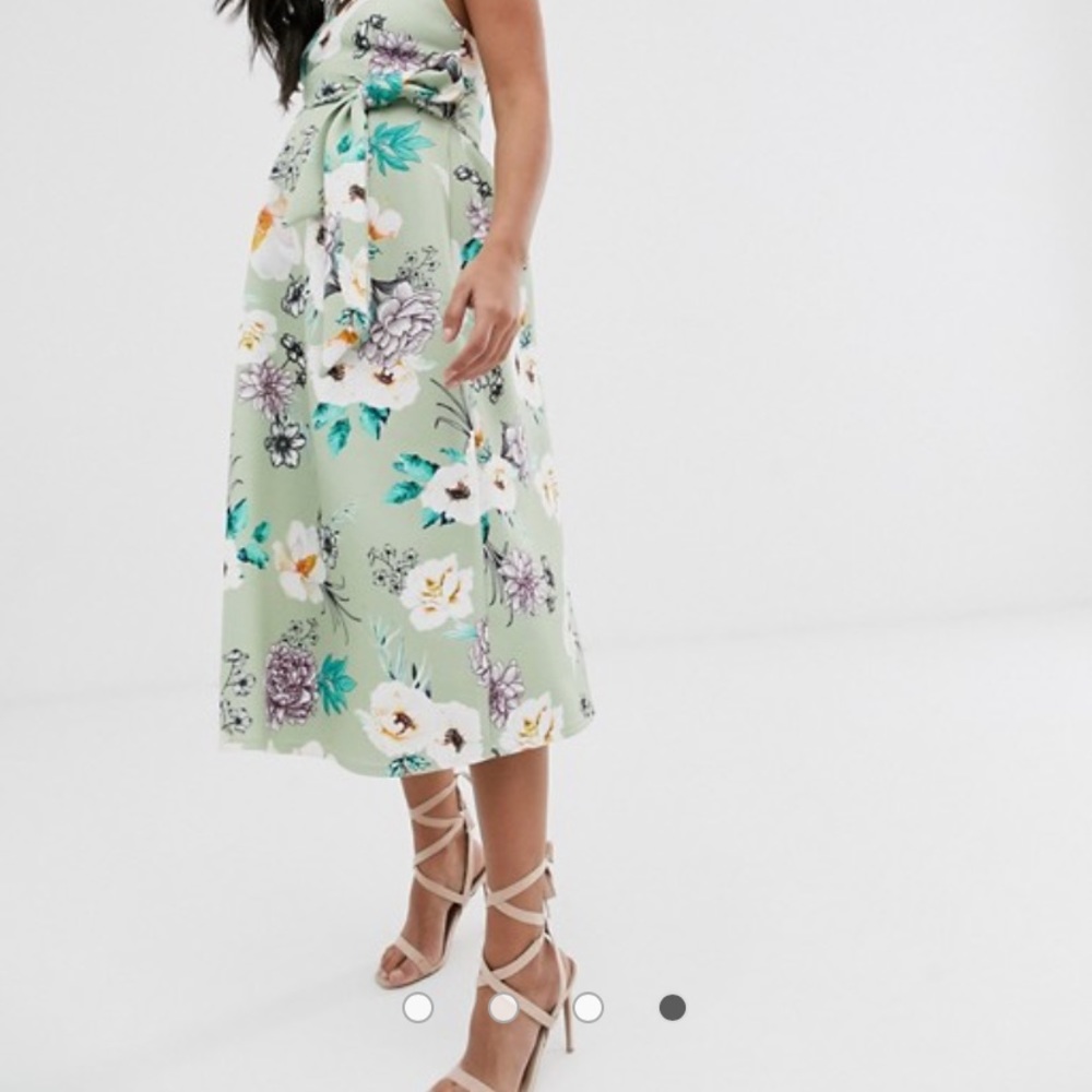 Maternity sweetheart neck cami midi prom dress